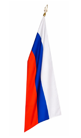 Флаг РФ с навершием, древком и креплением